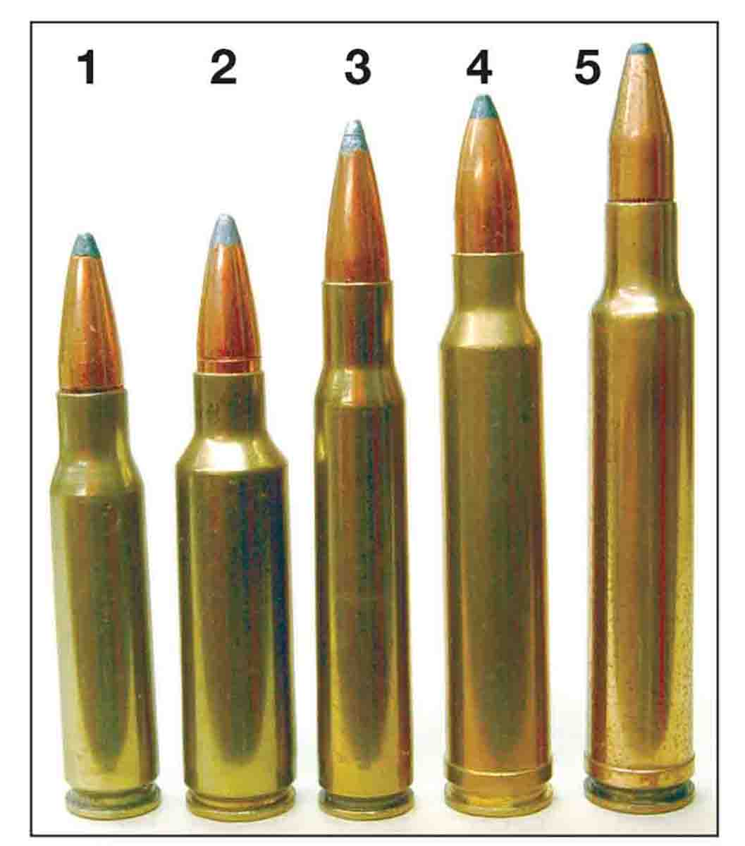 The most popular .30-caliber sporting cartridges in the U.S. include: (1) .308 Winchester, (2) .300 WSM, (3) .30-06, (4) .300 Winchester Magnum and (5) .300 Weatherby Magnum.